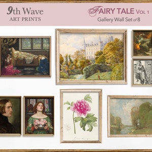 Fairy Tale Gallery Wall Set, Princess Prints Middle Ages, Fairy Tale Instant Download Prints
