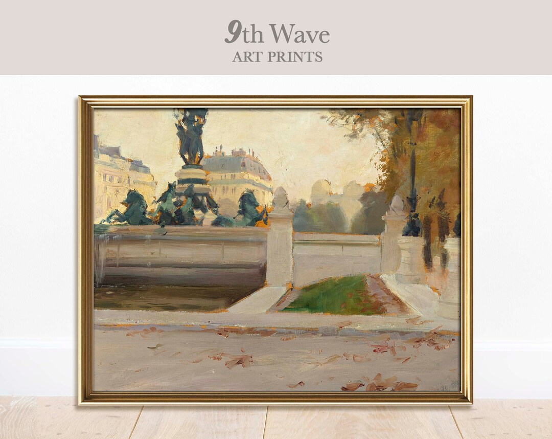 Vintage Paris Print Cityscape Instant Download Wall Decor European