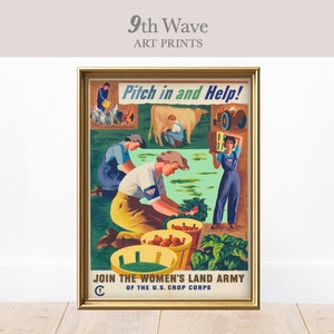Retro Kitchen Print, 1940s Victory Garden Print, Vintage Ad Instant Download, WW2 Printable Art