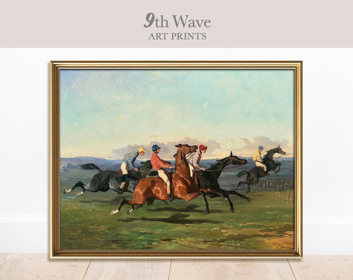 Antique Horse Race Printable | Vintage Horses Print | Landscape Gallery ...