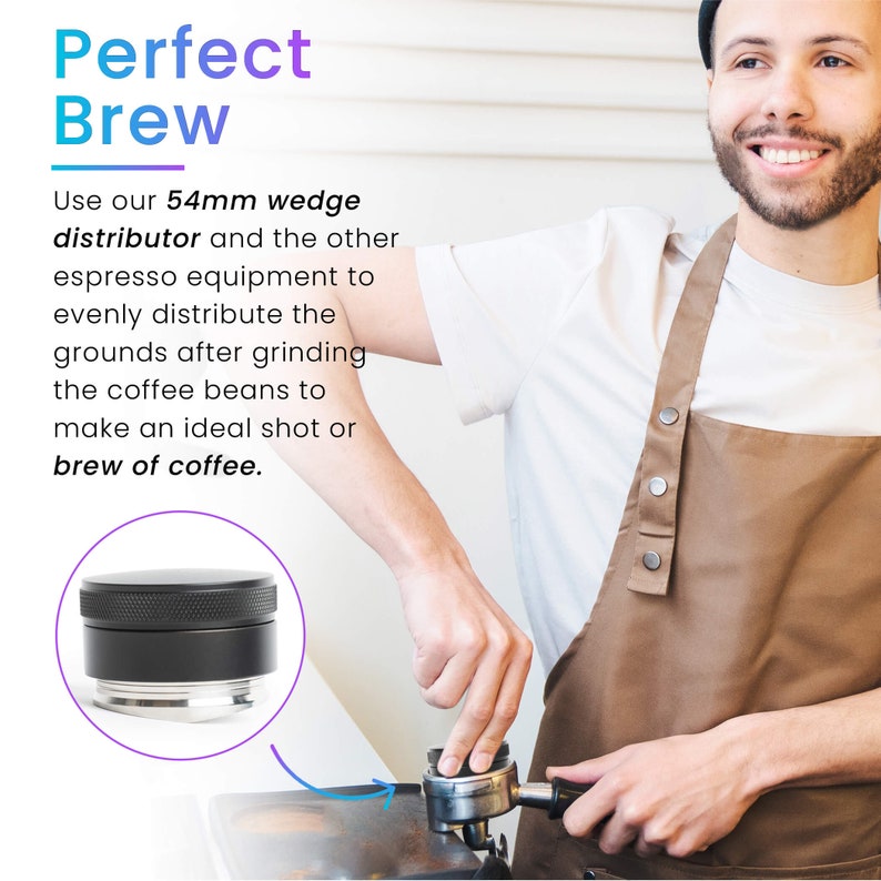 54mm Espresso Distribution Tool Adjustable Depth Coffee Distribution