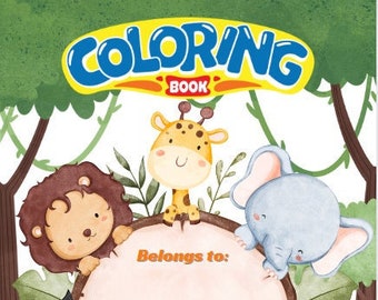 Printable Coloring Book for Children - (Safari Animals)