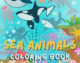 Printable Coloring Book for Children - (Sea Animals)