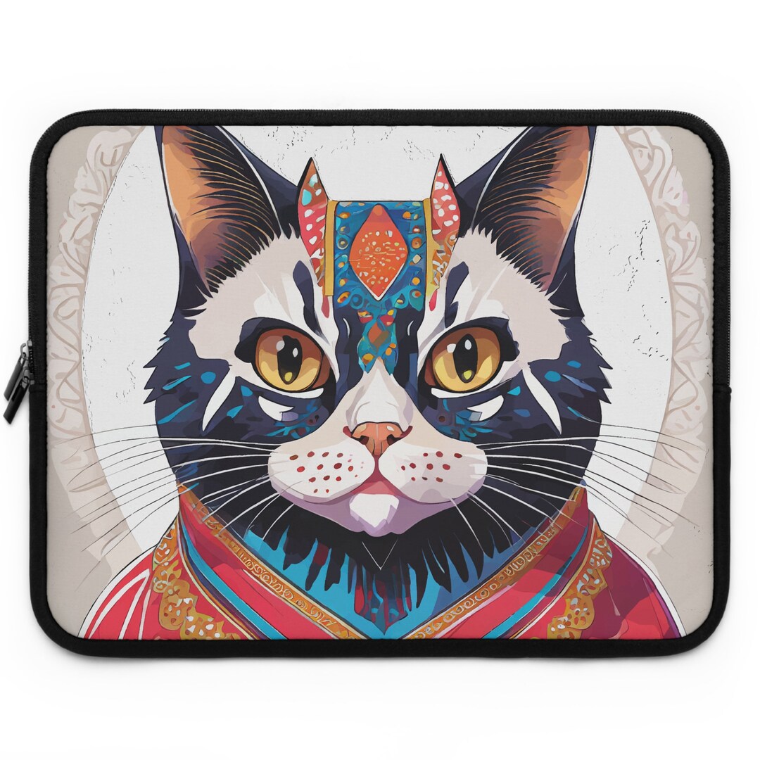 Brithish Cat Pattern Neoprene Laptop Sleeve Etsy