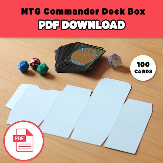 mtg commander deck building template Printable Box Template, Digital Download, 100 Card Box, TCG Storage The EDH Deck Building Template