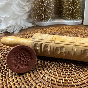 Stuart Houghton Wooden Butter & Biscuit Press and Springerle Rolling Pin - SET
