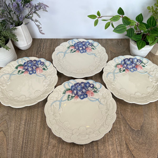 Fitz & Floyd Victorian Lace Plates - Set of 4