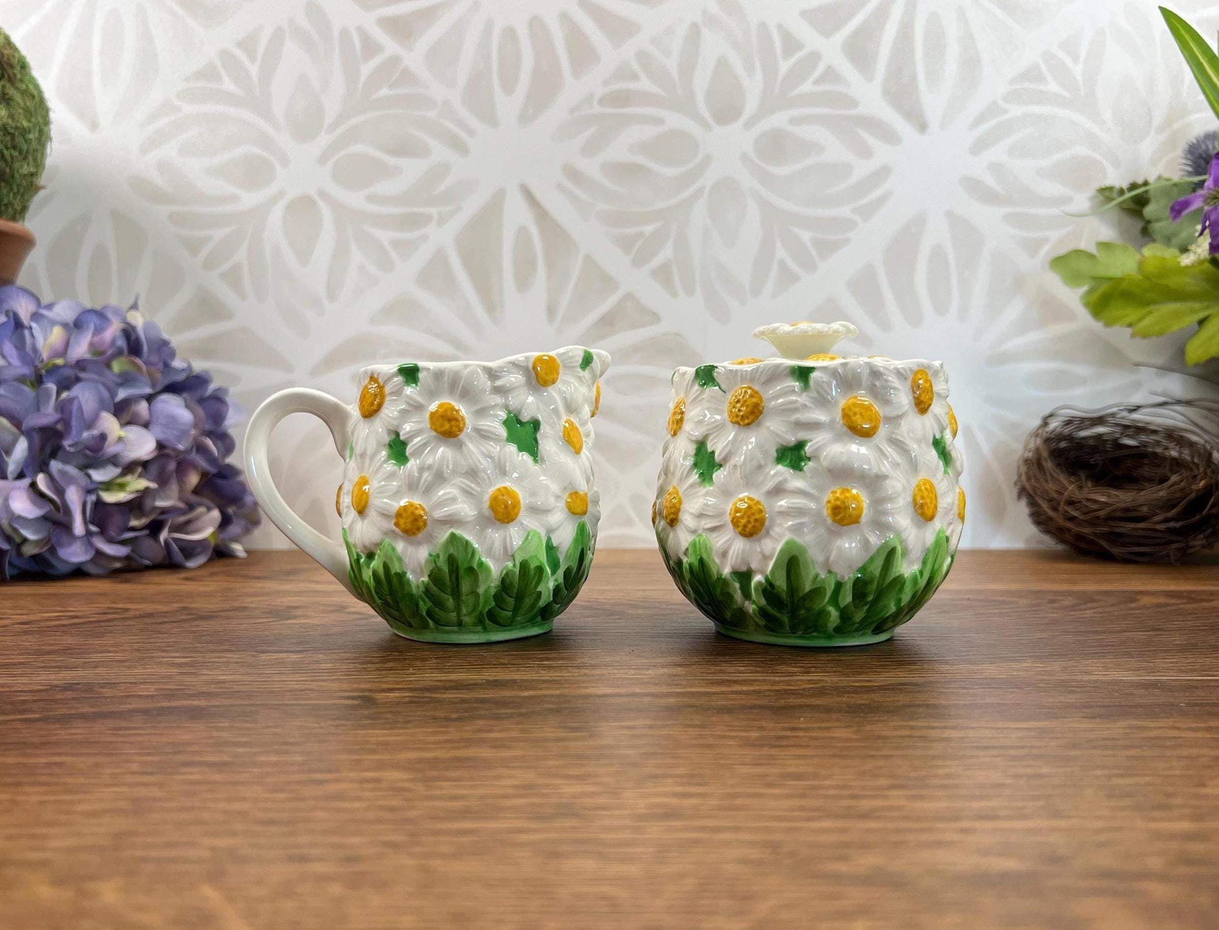 Vintage Lefton Daisytime Sugar And Creamer Set