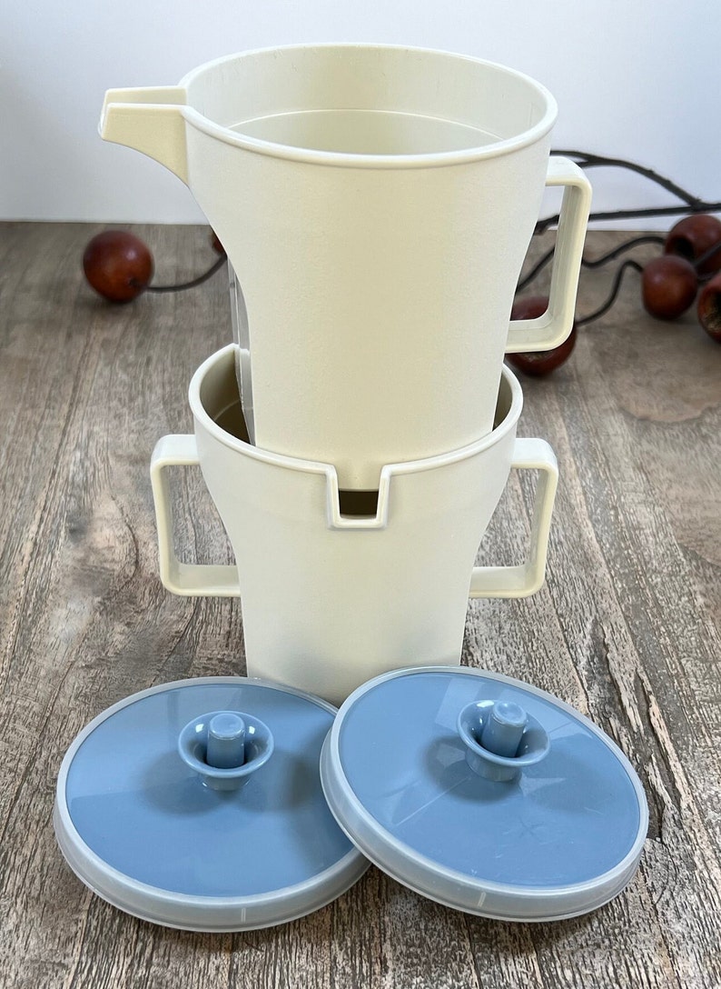 1990s Tupperware Sugar Bowl and Creamer Set Almond & Slate Etsy