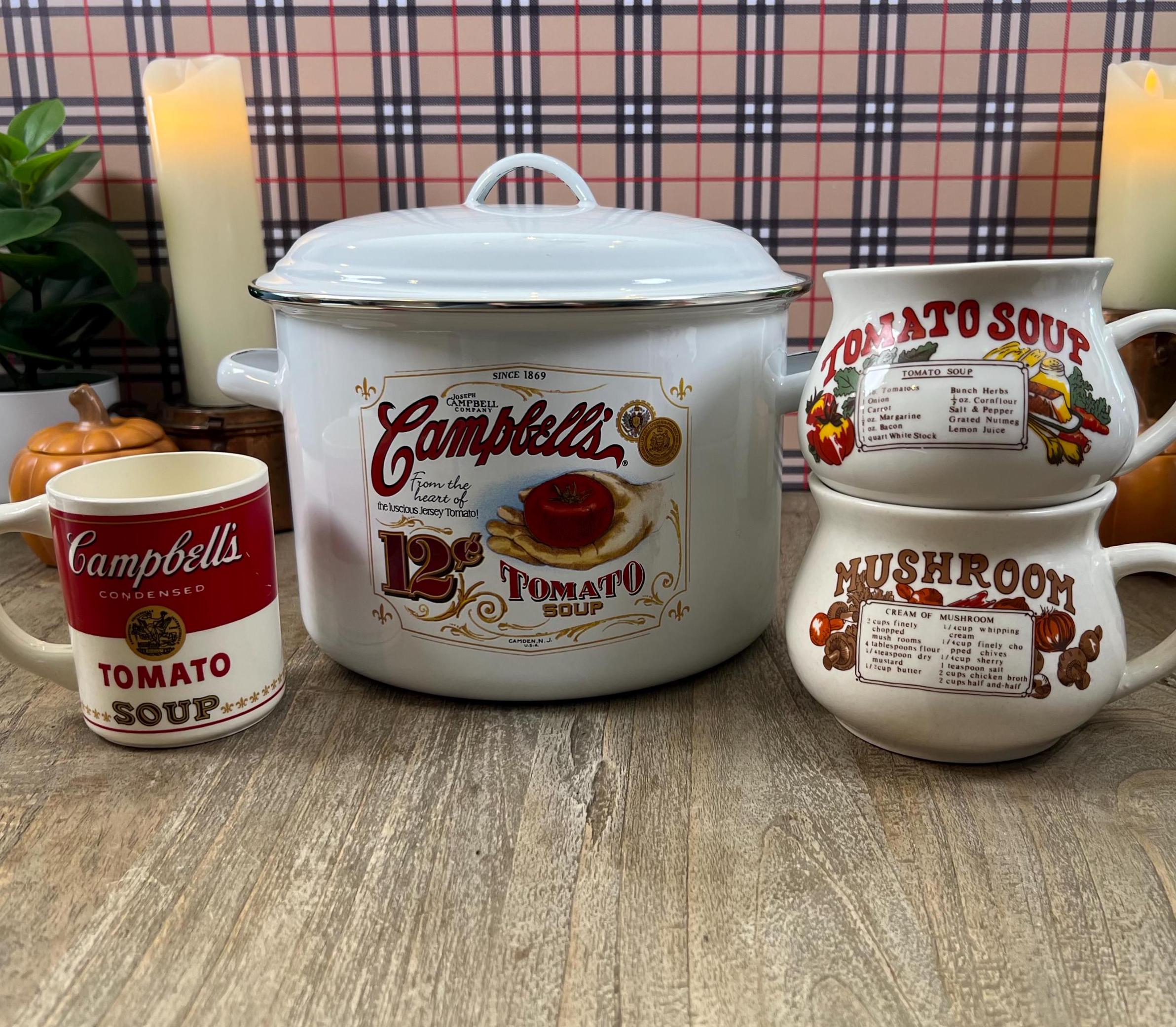 4-piece Campbell's Soup Set: Enamel Stock Pot With Lid, Recipe