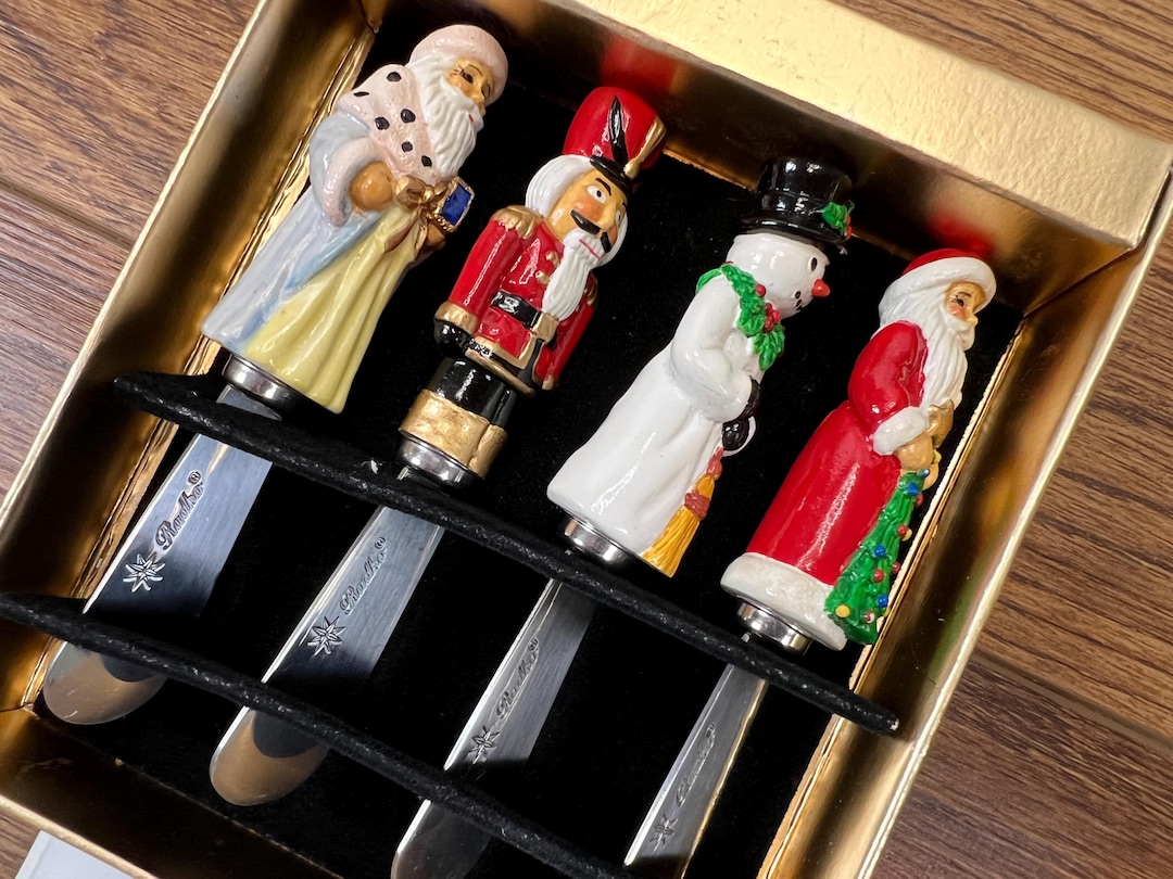 Set of 4 Christopher Radko Christmas Cheese Knives Original Velvet — free download