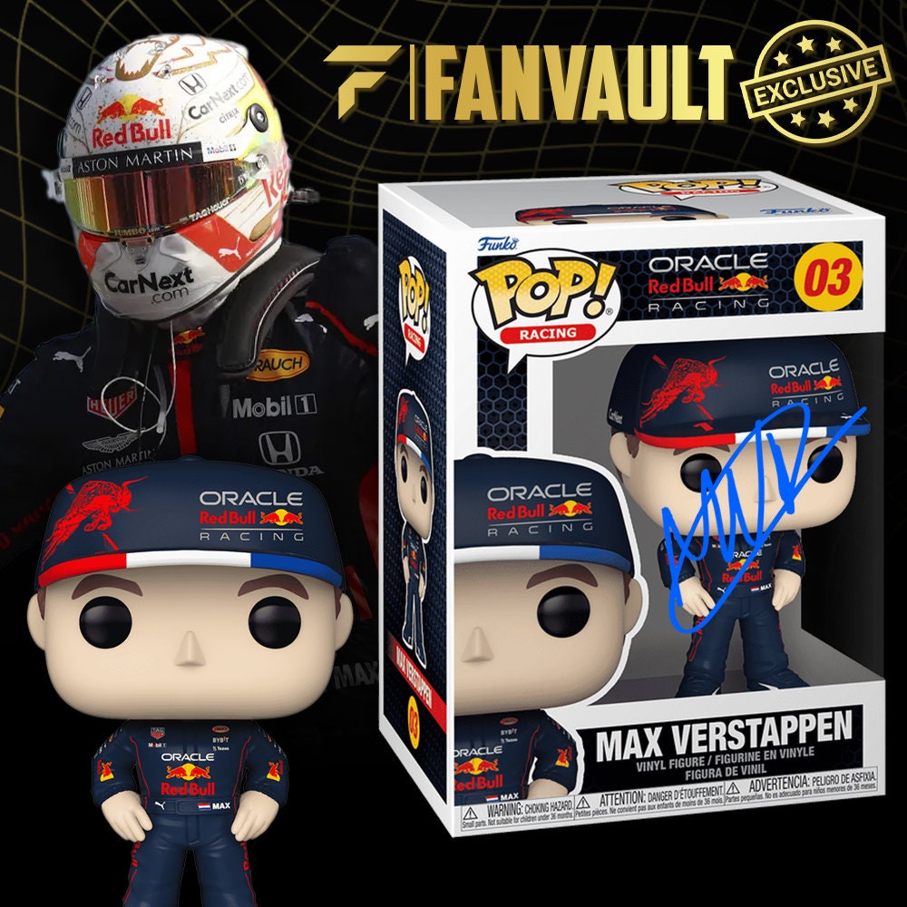 Max Verstappen Autographed Formula 1 Redbull Racing Funko Pop
