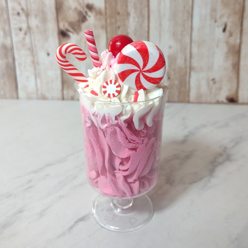 Faux Peppermint Parfait, Christmas Dessert Candy Cane Themed Sweets
