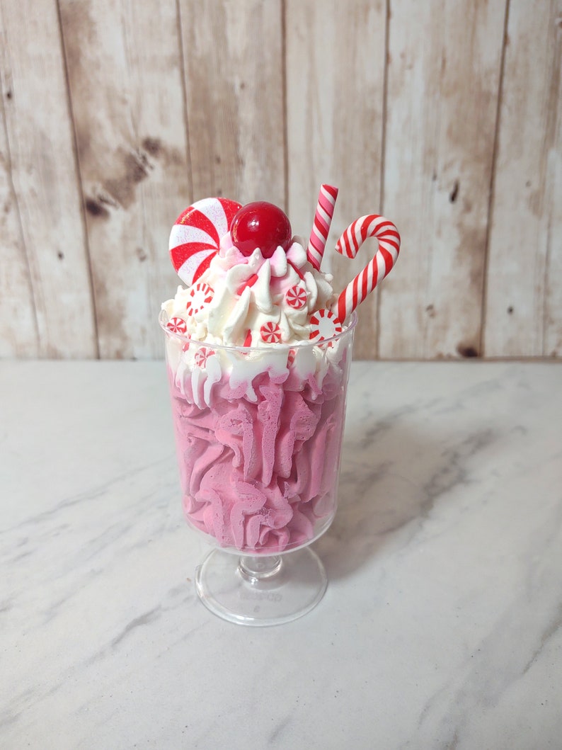 Faux Peppermint Parfait, Christmas Dessert Candy Cane Themed Sweets