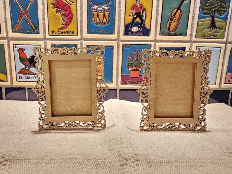 Wallet-size Ofrenda Frame: Laser-cut Wood Altar Decor - Gold or ...