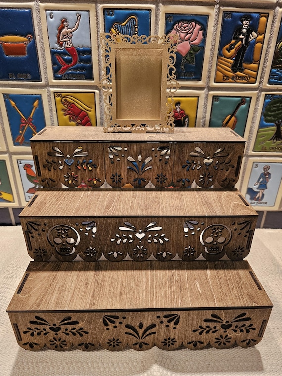 Mini Ofrenda - Laser Cut-Day of the Dead Altar - Wood, Mini Altar, Altarcito, Mexican Altar, Ofrenda Pequeña - Approx. 11x8.5x9