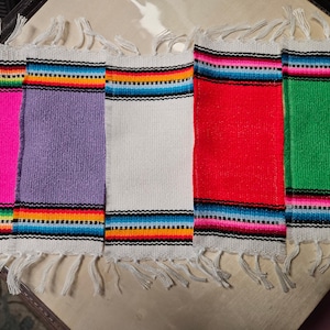 Miniature Zarape - Various Colors - 8" x 3" Perfect for Mini Ofrendas/Altares