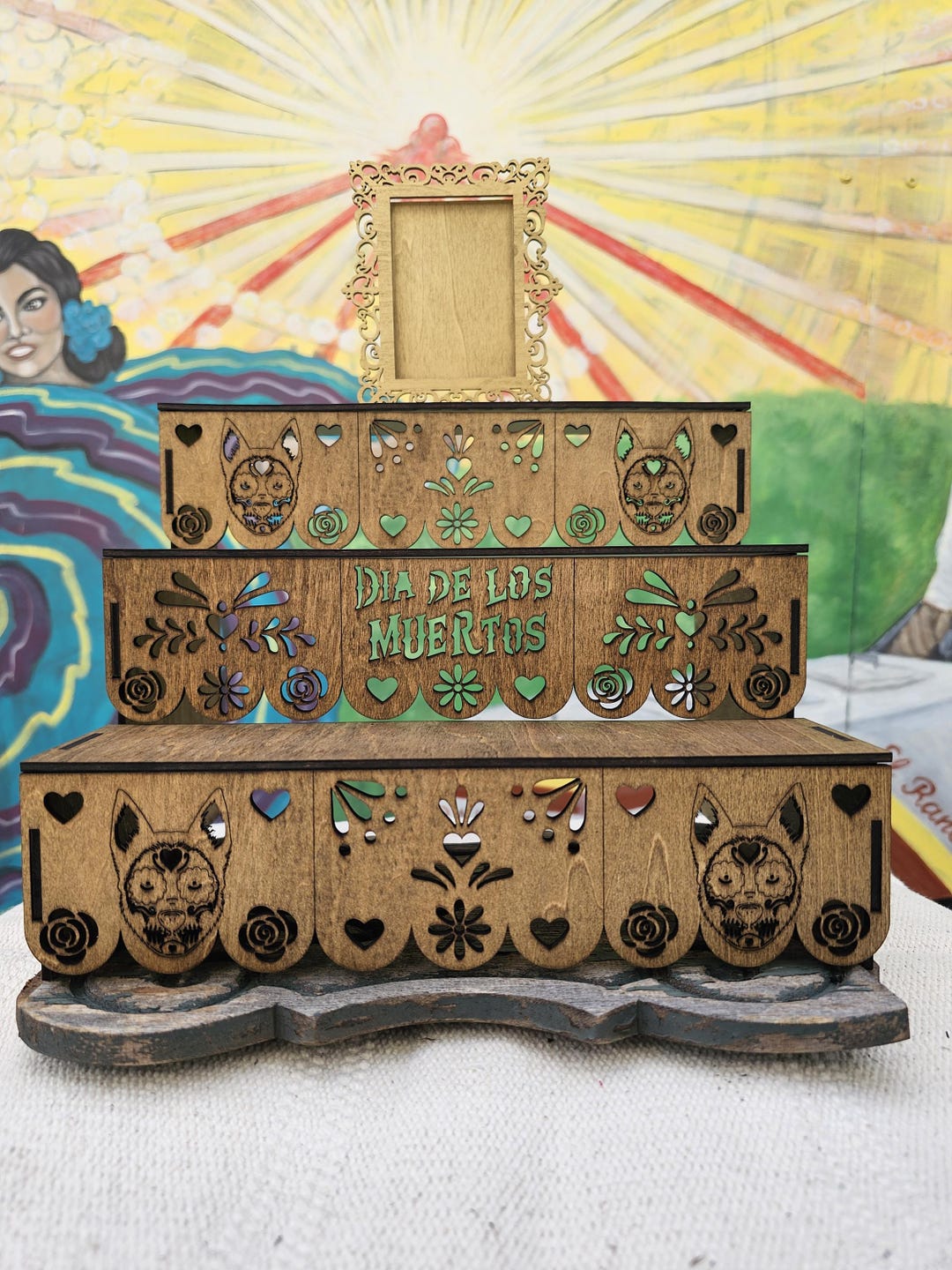 Mini Ofrenda Rug Mini Dog Ofrenda - Assembly Required - Laser Cut-day of the Dead Altar ...