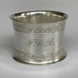 Antique Silverplate Gorham Napkin Ring with Initials F.C.R.