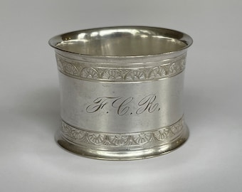 Antique Silverplate Gorham Napkin Ring with Initials F.C.R.