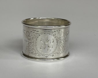 Vintage Sterling Silver Napkin Ring with the Initial K