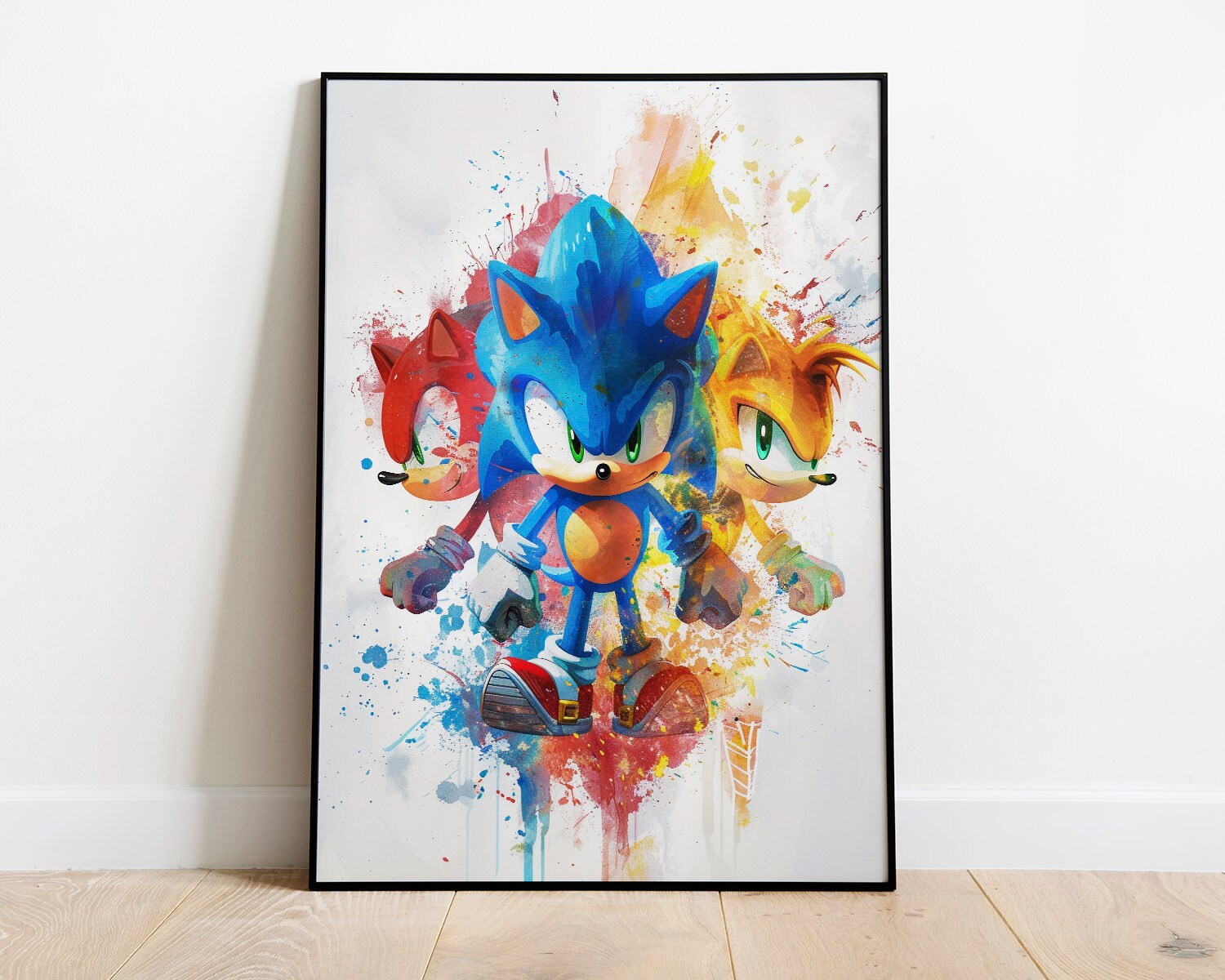 Sonic Hedgehog Prints, Set of 4 Watercolor Posters Printable, Game Poster, Silver, Tails ...