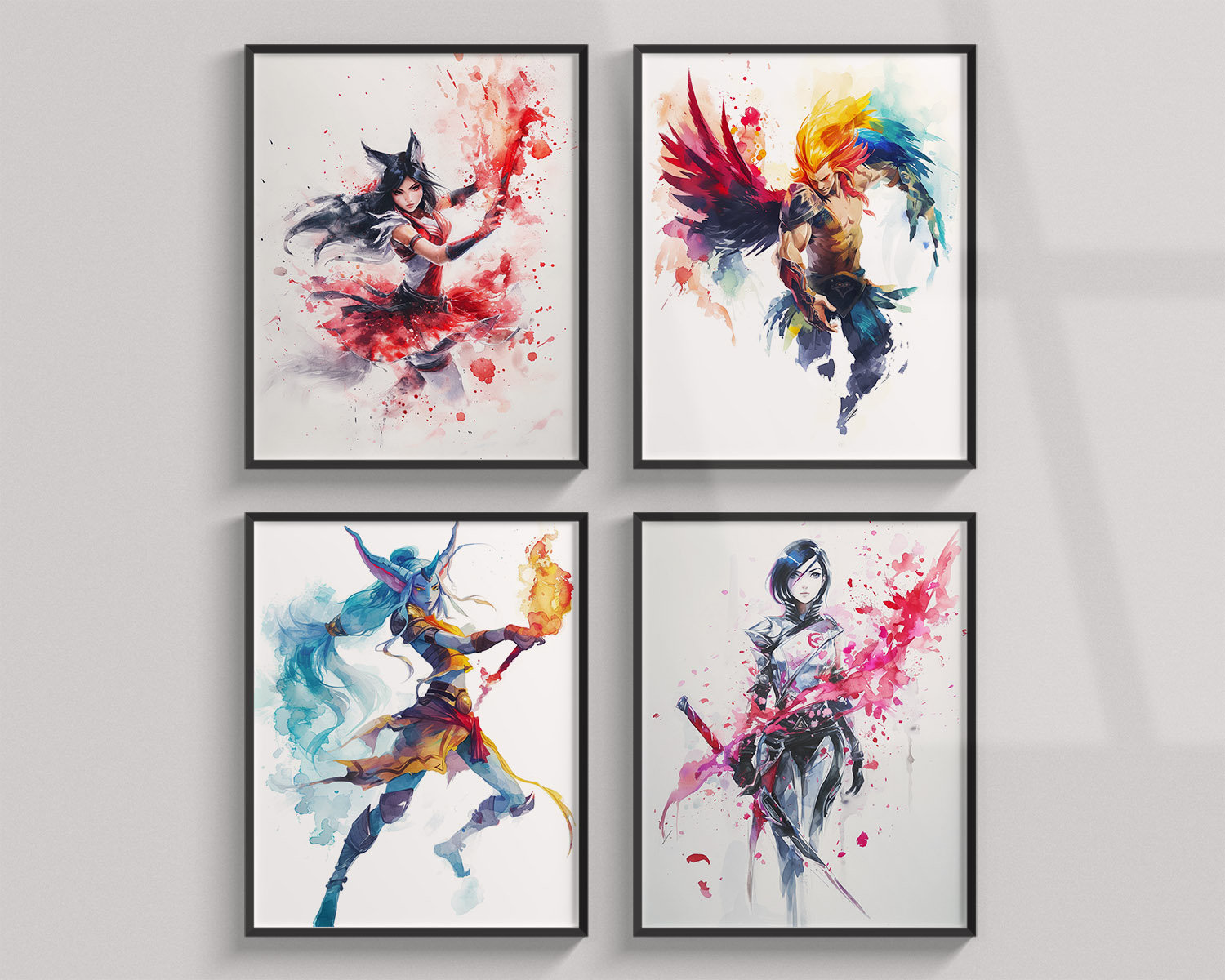 League of Legends Posters, Set Fantasy Watercolor Poster Printable ...