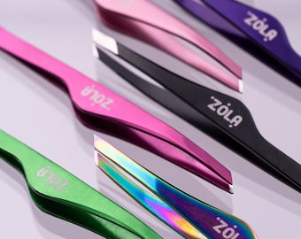 Professional Tweezers for eyebrows / Beveled / Color tweezers / Zola