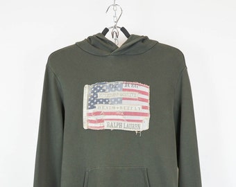 DENIM And SUPPLY Ralph Lauren USA Flag Vintage Hoodie