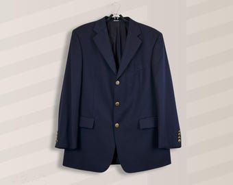 Yves Saint Laurent YSL Navy Blue Men's Sport Coat Blazer | Vintage