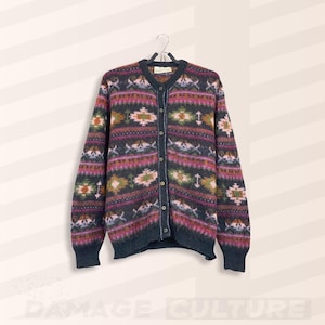 Vintage Sabri & Lory Mohair Cardigan – Multicolor Knit, Made in Italy