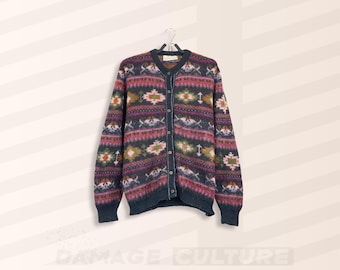 Vintage Sabri & Lory Mohair Strickjacke – Mehrfarbig gestrickt, Made in Italy