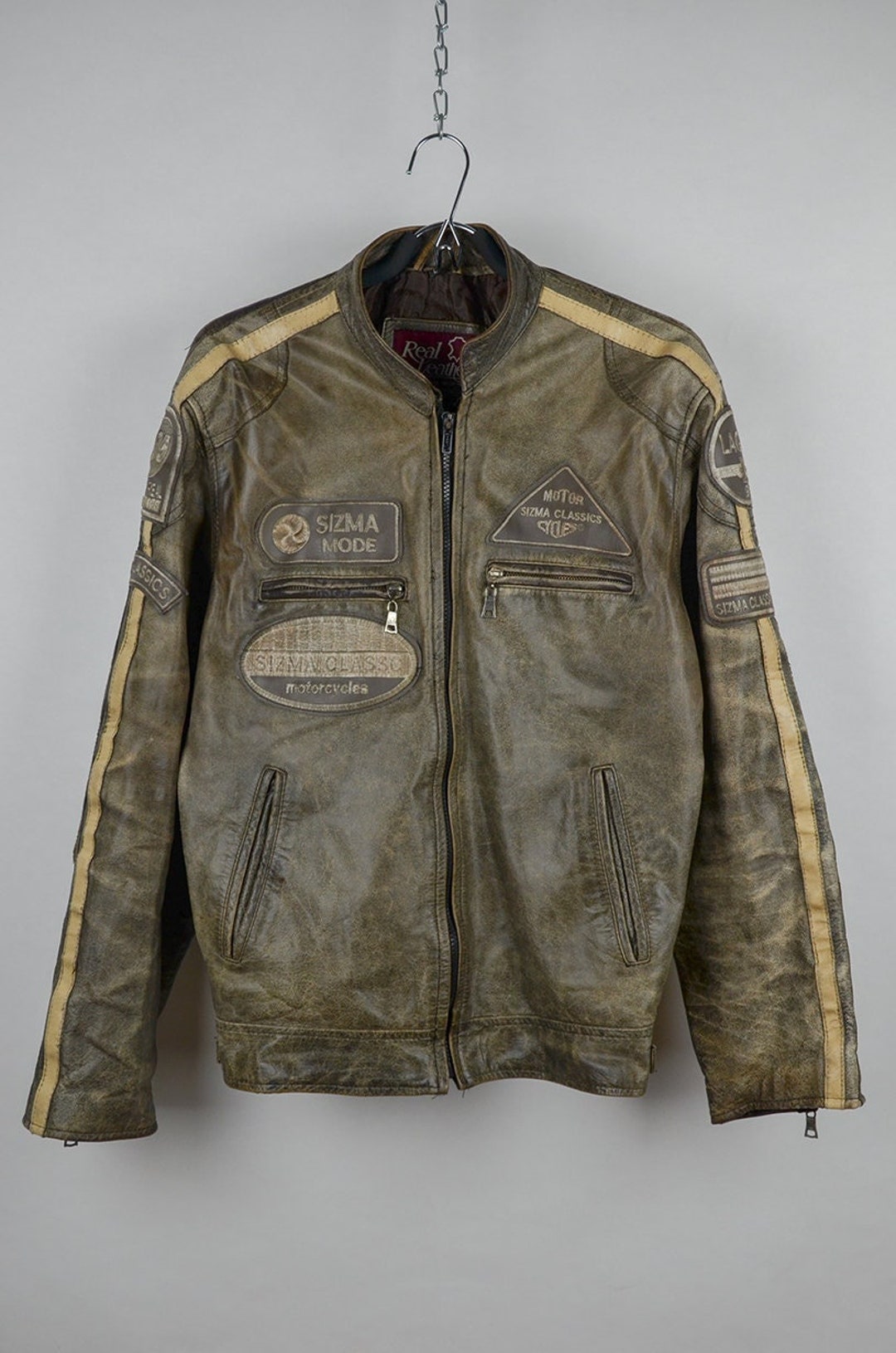 Vintage Buttercream Leather Moto Jacket (S)