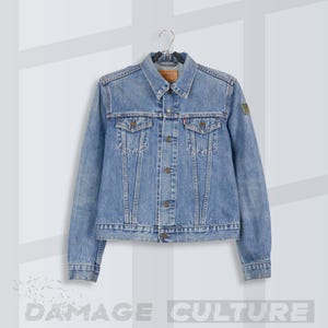 Vintage Levi’s Trucker Denim Jacket | Military Patch Custom | Women’s Size M