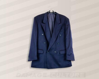 Yves Saint Laurent YSL Navy Blue Men's Sport Coat Blazer | Vintage