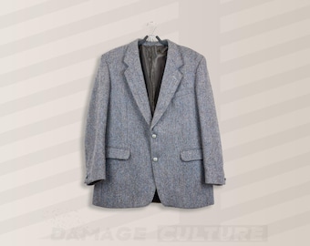Vintage Harris Tweed Herringbone Blazer | Handwoven Wool | US 42R / EU 52 / L