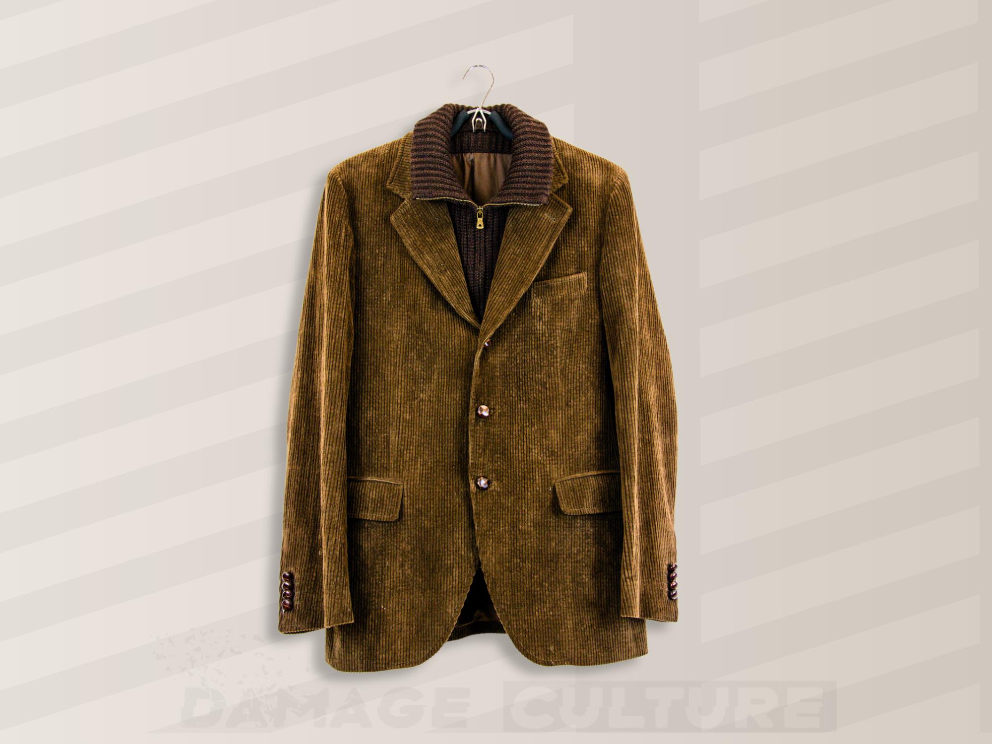 Blazer Dolce & Gabbana En Velours Côtelé Noir, Taille L/42, Homme, Made In Italy