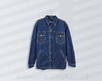Wrangler AUTHENTIC WESTERN USA製90s Vintage 90s Wrangler Authentic Western Blue Trucker Denim Jacket