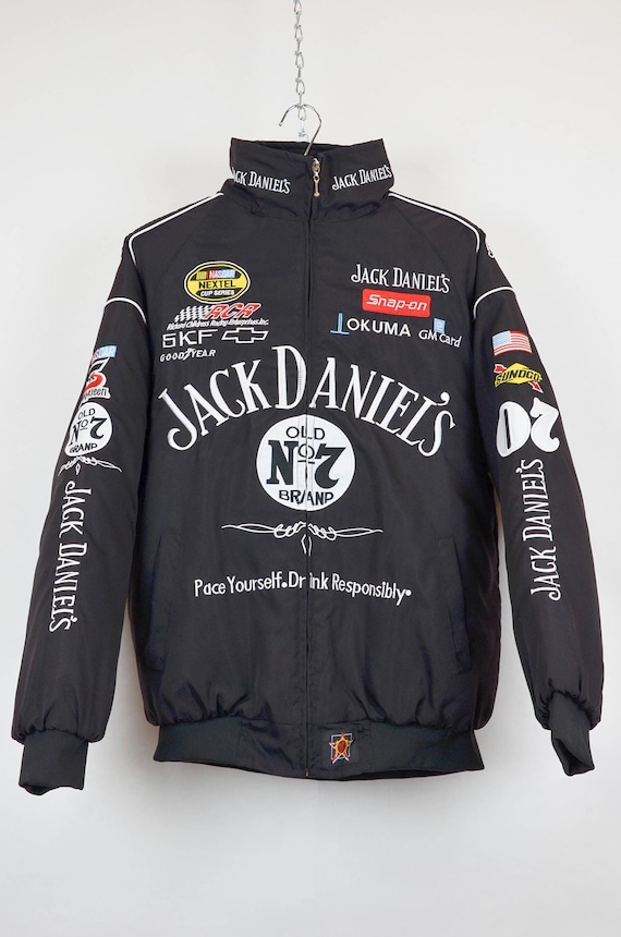 Veste Varsity Nascar Jack Daniels Noir veste Nascar vintage Nascar Speedway blouson aviateur Puffer L Etsy France