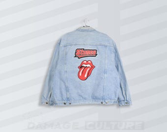 The Rolling Stones Denim Jacket - Etsy