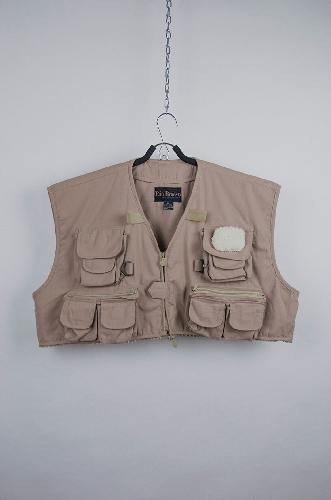 Vintage 90'S Prestige Rio Bravo Fishing Vest, Men's Size L cotton Beige type Vintage Second Hand