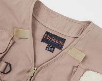 Gilet De Pêche Vintage RIO BRAVO Toile Verte, Taille XL – état Très Correct