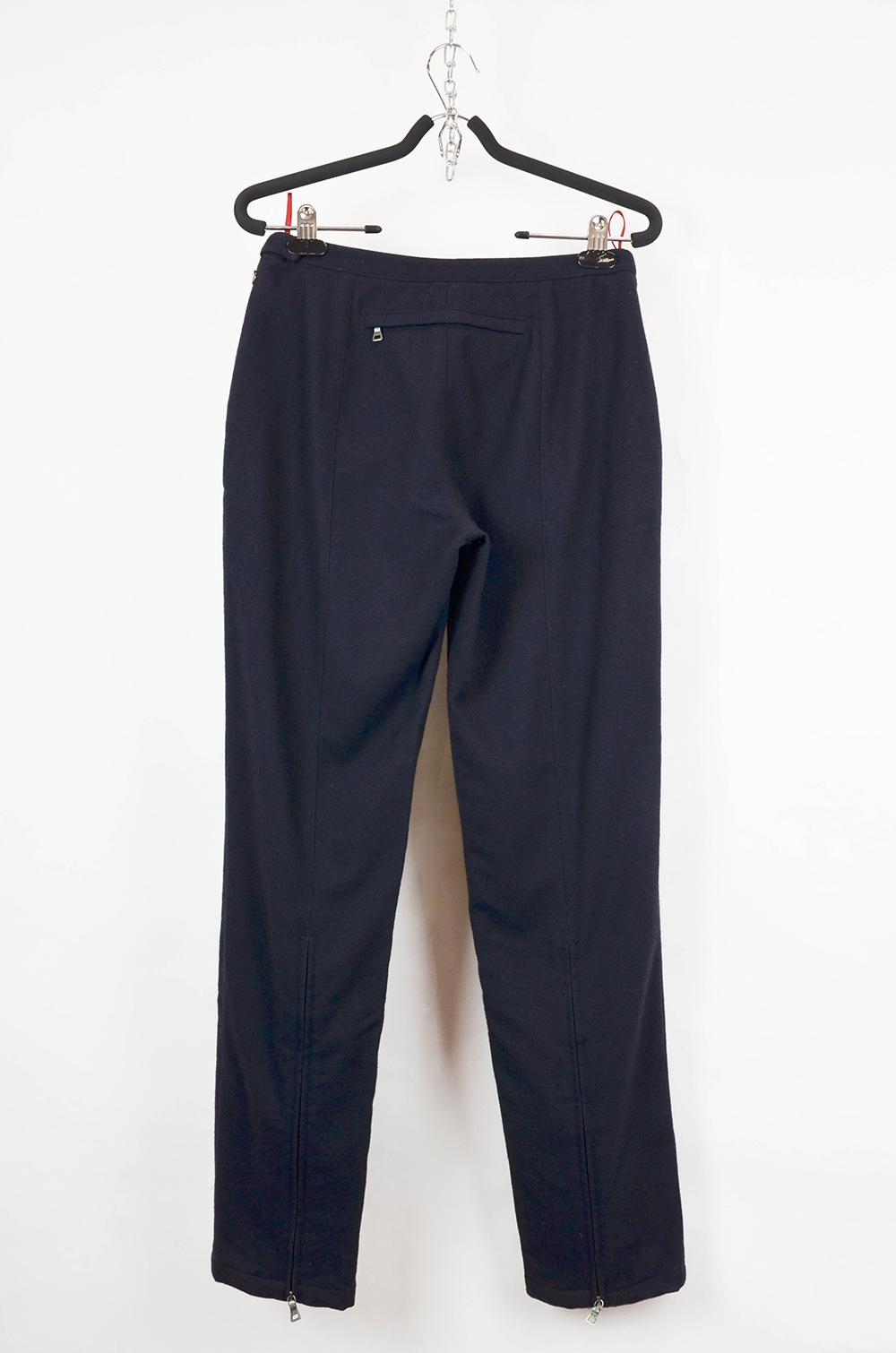 Vintage Prada Virgin Wool Trousers – Navy Blue – Made in Italy