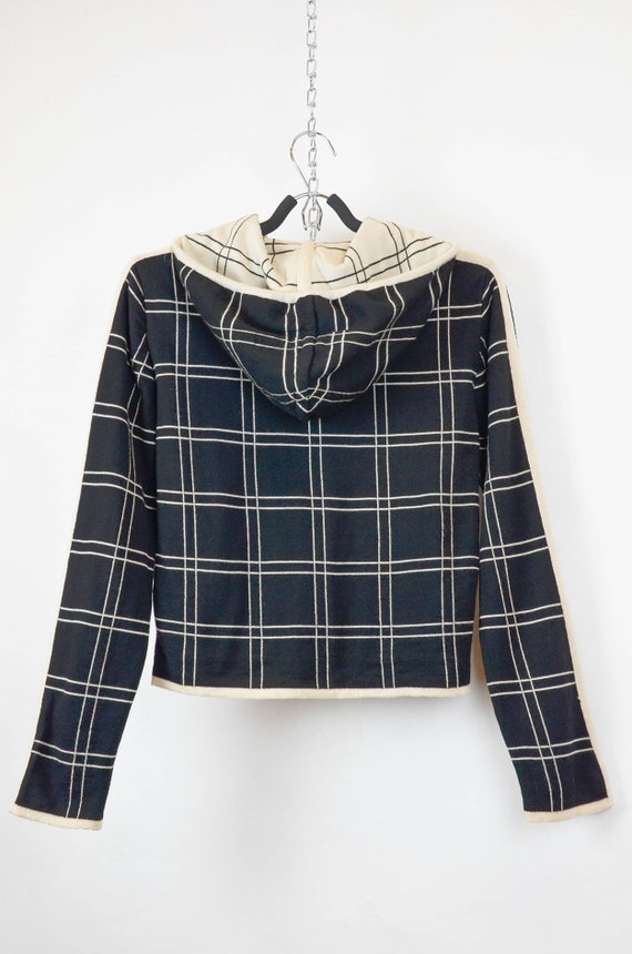 Vintage Moschino Check Zip Hoodie Jacket | Size IT 42 - Etsy