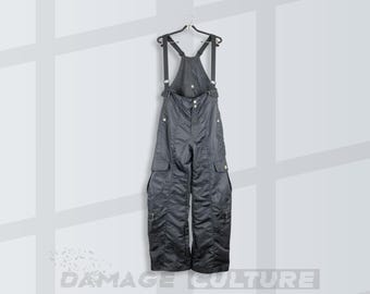 Vintage Girbaud Black Nylon Overalls | Techwear Cargo Bib IT42