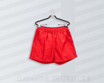 Vintage Polo Ralph Lauren Red Swim Trunks Shorts with Logo Embroidery – Size M