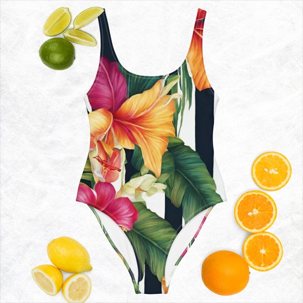 Women's one piece swim suit Madchen bathing suit tropical vibe teen girl  swim wear badeanzug teen bikini