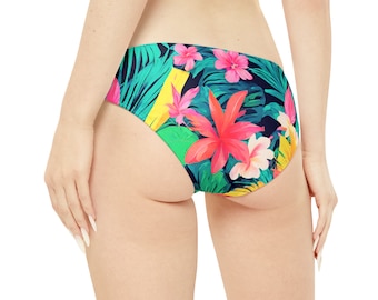 Floral Side Tie Bikini bottoms mix match sizes with your swim wear top woman's swimsuit two piece