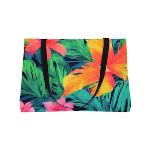 große Einkaufstasche,Wochenendtasche,machen Sie weiter, tragen Sie alle, Arbeitstasche, Strandschwimmtasche, tropische Blumen, Geschenk für Mutter, Sommer-Badetasche, Collegegeschenk