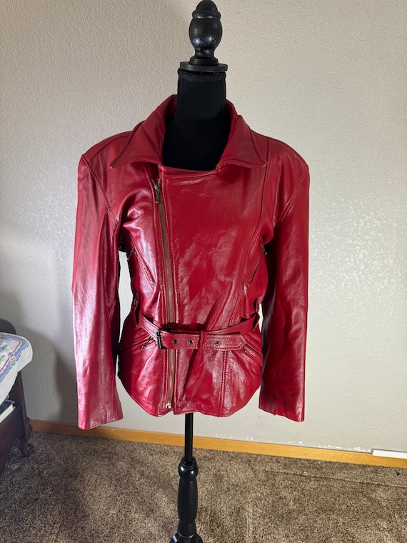 Excelled red leather jacket - image 1